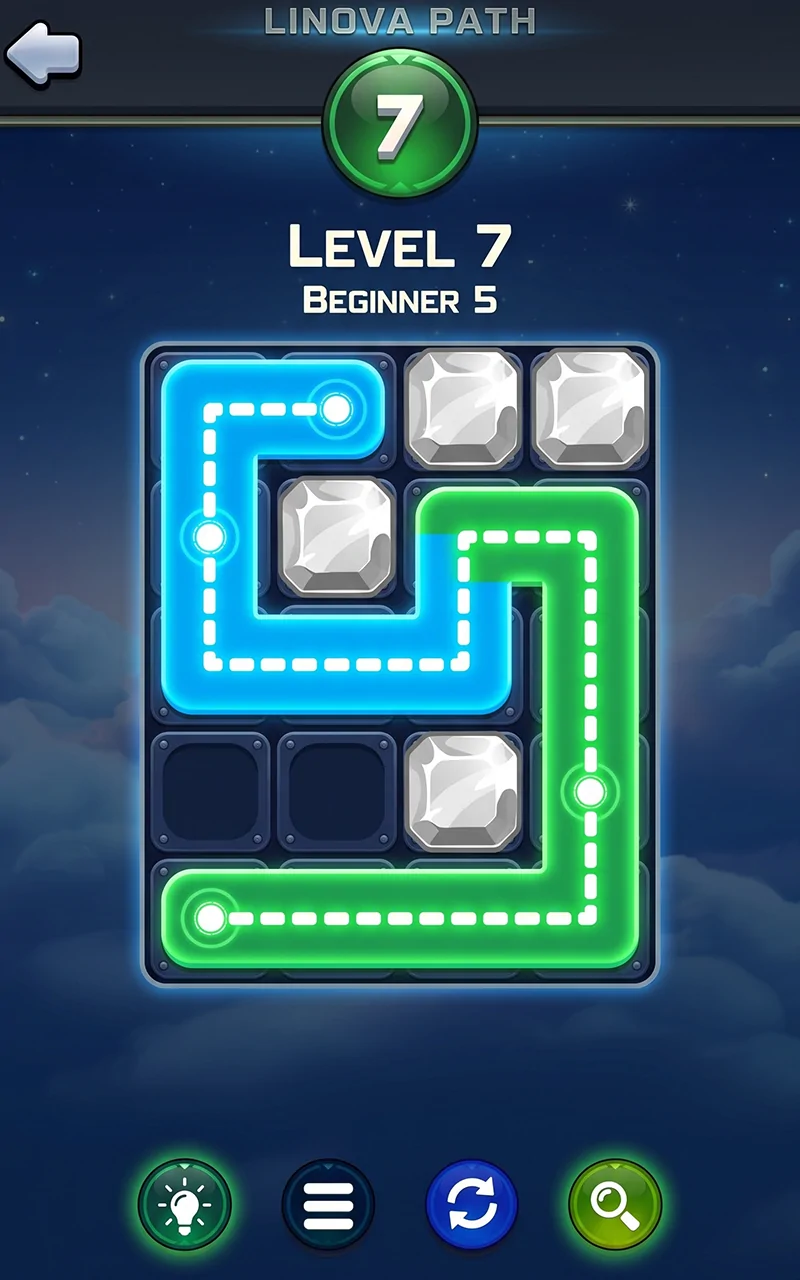 Colored paths on a Linova Path level